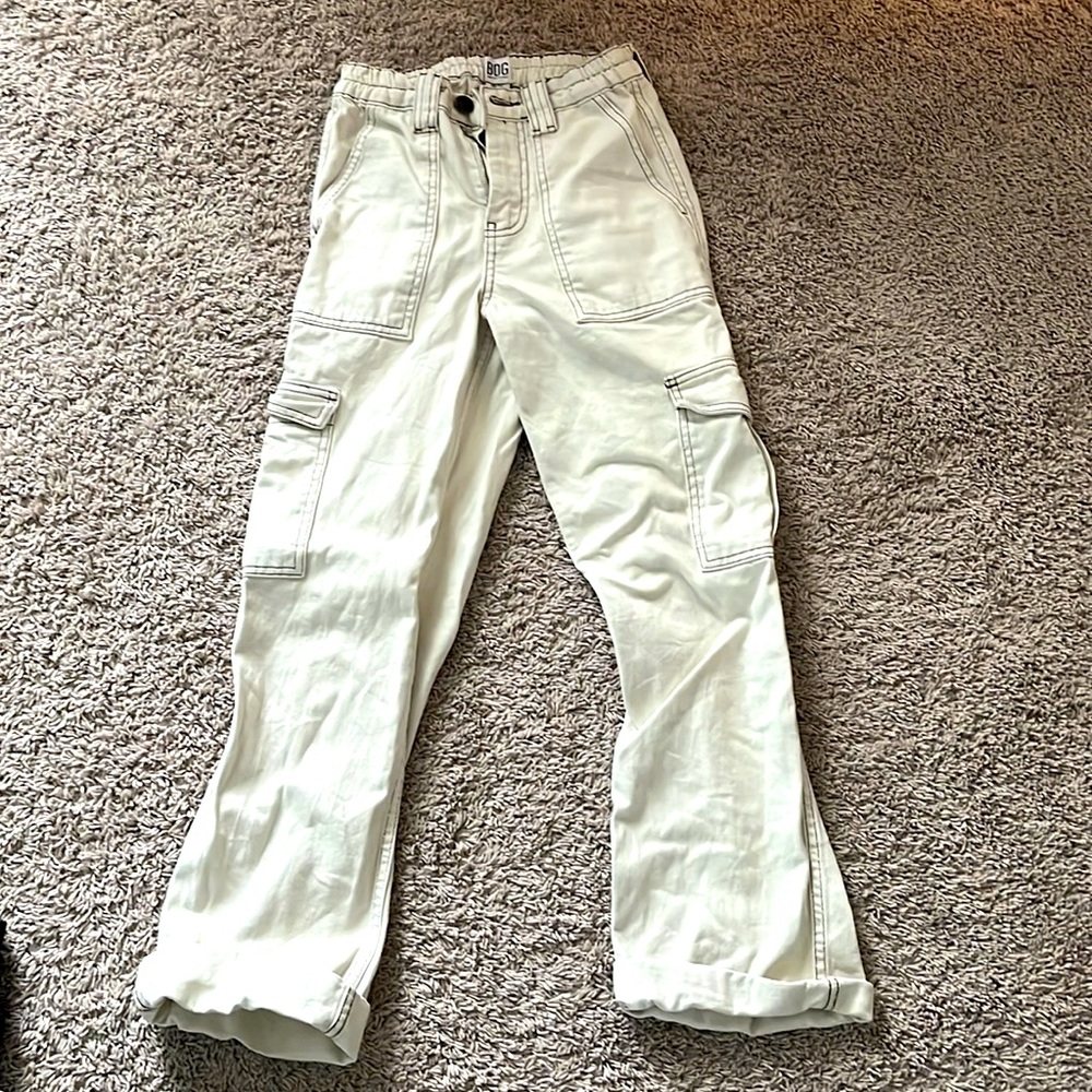 BDG cream colored cargo pants from Urban Outfitters